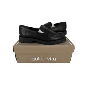 Dolce Vita Women's Elias‎ Loafer Black Leather 9.5W NWB
